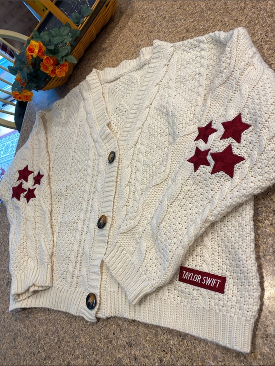 Taylor Swift Sweaters - Taylor Swift Original 2021 Release Red TV Cardigan MD/LG RN162098 Stars